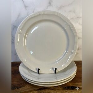 Set Of 4 Thomson Pottery BIANCA  White Dinner Plates EXCELLENT